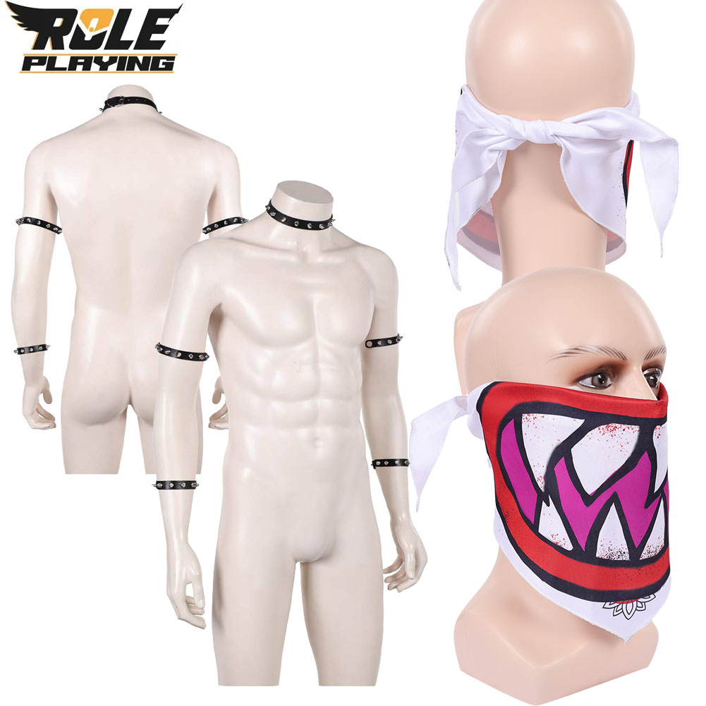 Ascot Neck Scarf - Bowser Cosplay Scarf Mask Bracelet Collar