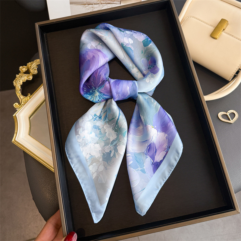 2026 New Floral Print Silk Squ - đánh giá và giá Silk Neck Scarf