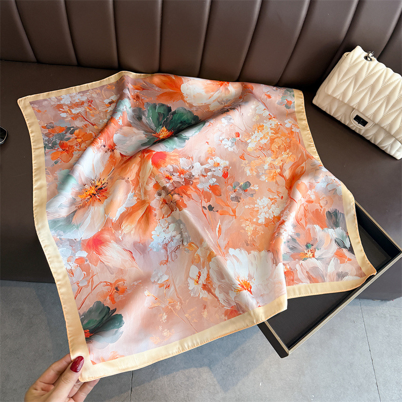 2026 New Floral Print Silk Squ - đánh giá và giá Silk Neck Scarf