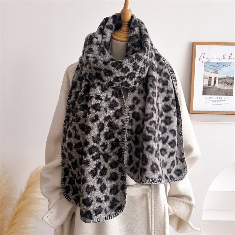 Autumn Winter Leopard Scarf Wo - đánh giá và giá Woven Scarf Blanket
