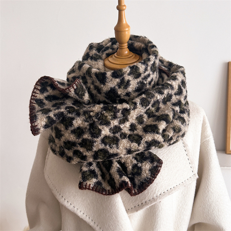 Autumn Winter Leopard Scarf Wo - đánh giá và giá Woven Scarf Blanket