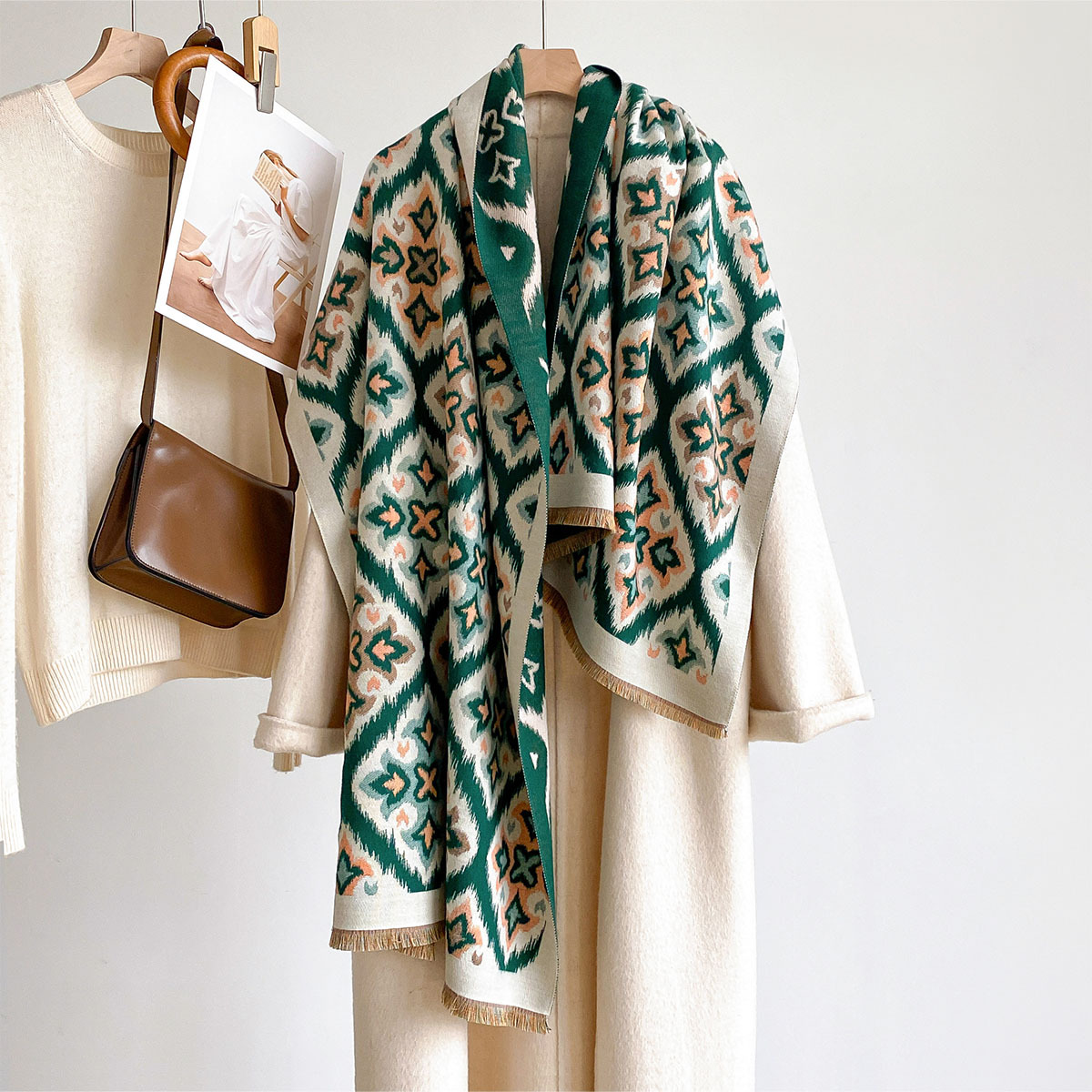 Women Reversible Imitation Cas - đánh giá và giá Woven Scarf Blanket