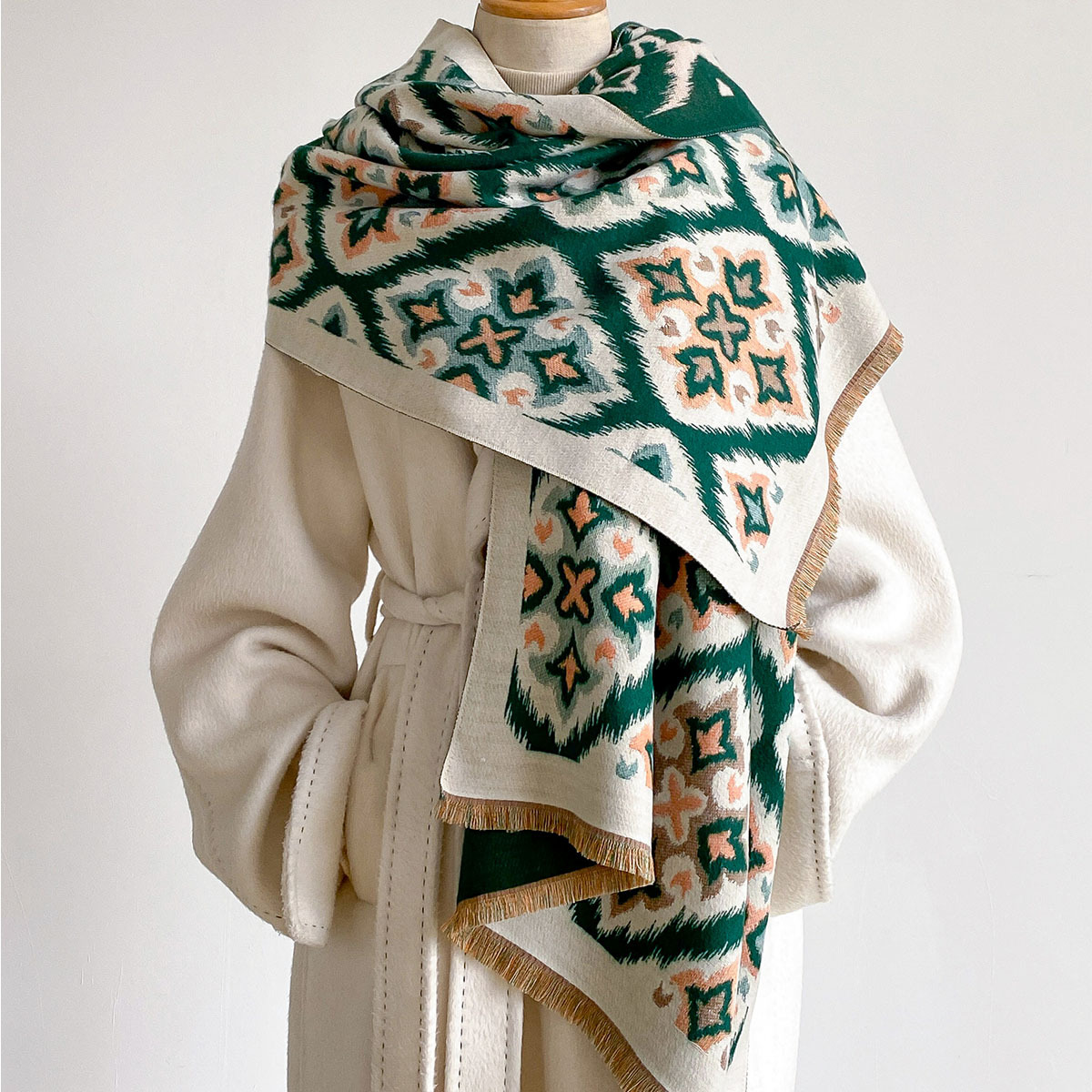 Women Reversible Imitation Cas - đánh giá và giá Woven Scarf Blanket
