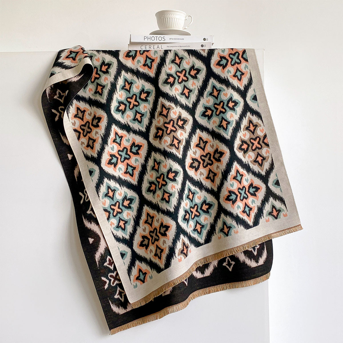 Women Reversible Imitation Cas - đánh giá và giá Woven Scarf Blanket