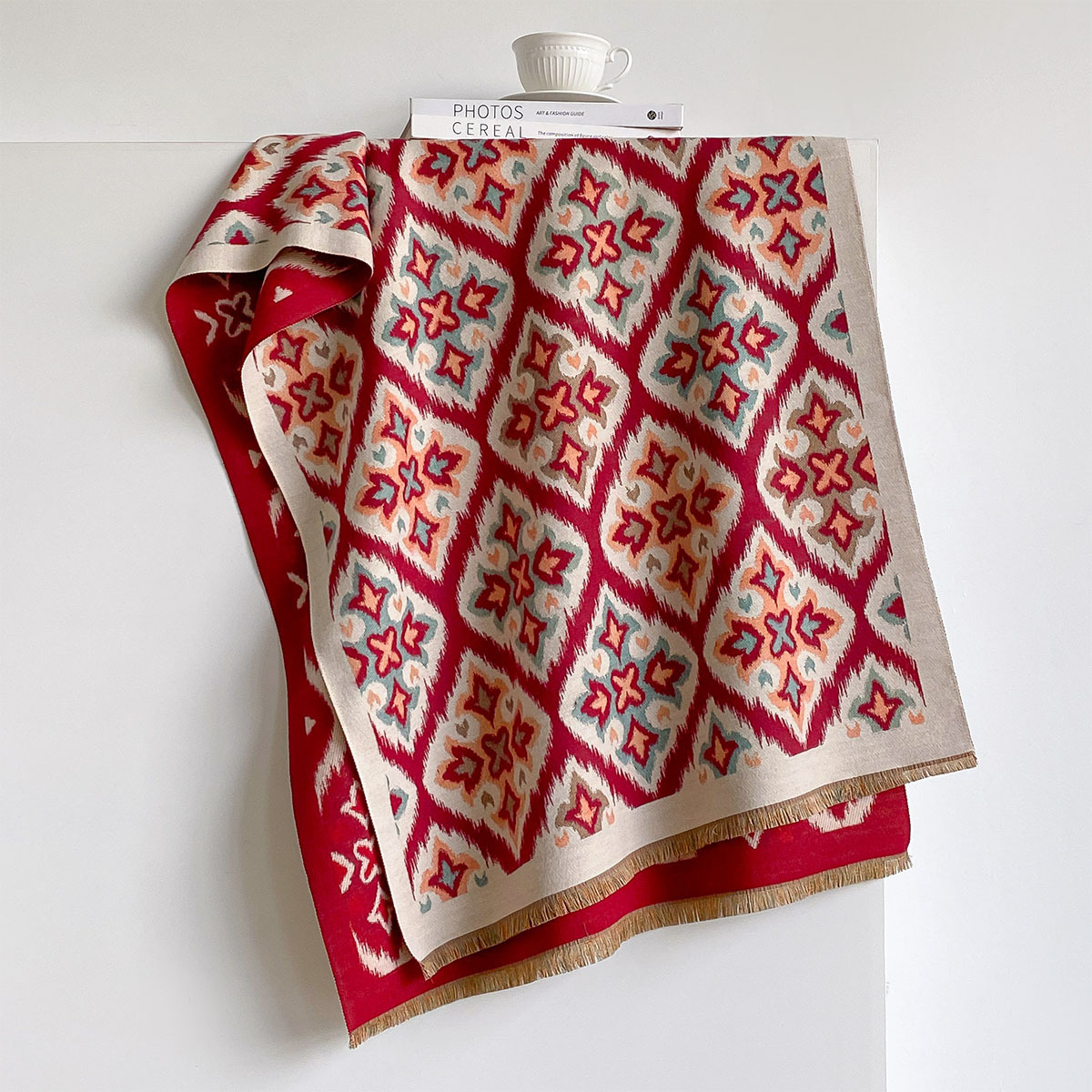Women Reversible Imitation Cas - đánh giá và giá Woven Scarf Blanket