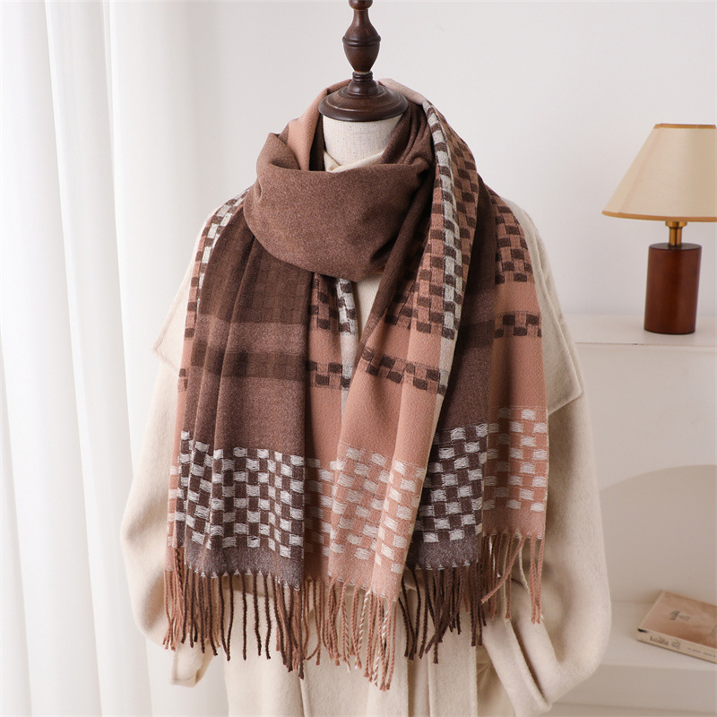 Luxury Brand Cashmere Women Pl - đánh giá và giá Woven Scarf Blanket