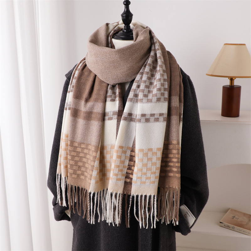 Luxury Brand Cashmere Women Pl - đánh giá và giá Woven Scarf Blanket