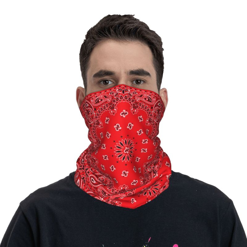 Red Paisley Art Bandana Patter - đánh giá và giá Neck Warmer Tube